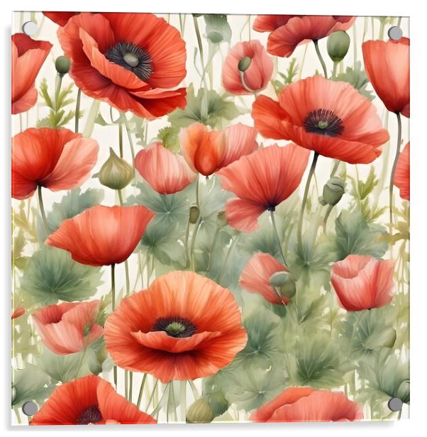 Poppies Acrylic by Scott Anderson