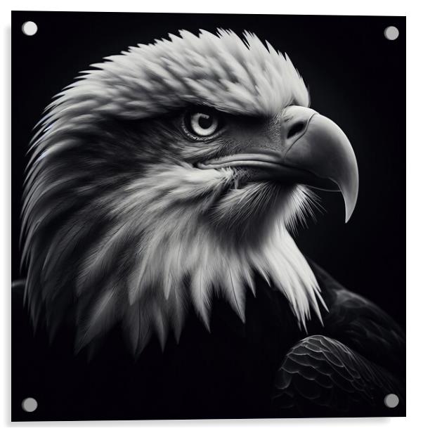 Eagle Portrait Acrylic by Scott Anderson