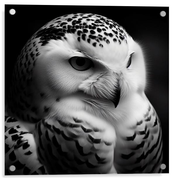 Snowy Owl Acrylic by Scott Anderson