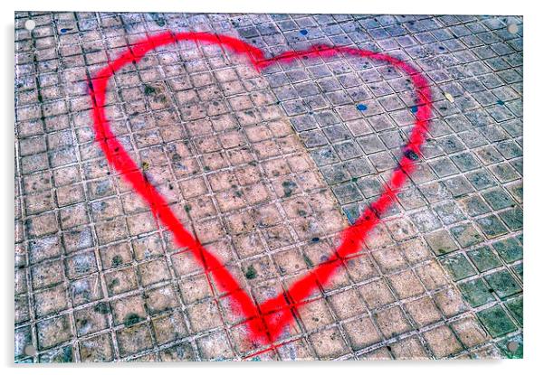 Graffiti Love Heart Acrylic by Scott Anderson