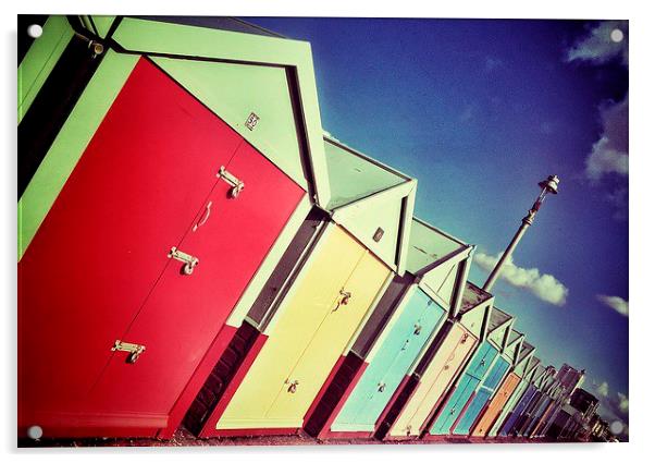 Brighton and Hove Beach Huts Acrylic by Scott Anderson