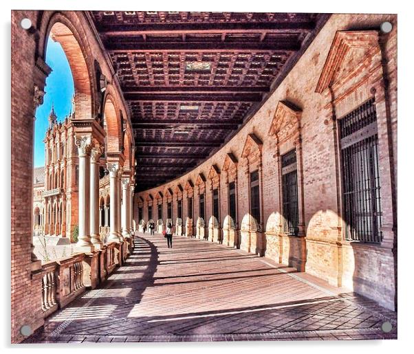 Plaza De Espana, Seville Acrylic by Scott Anderson