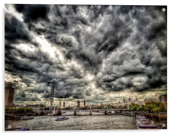 Stormy London Sky Acrylic by Scott Anderson