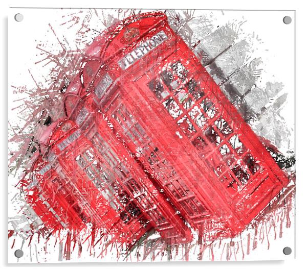 London Phone Boxes Acrylic by Scott Anderson