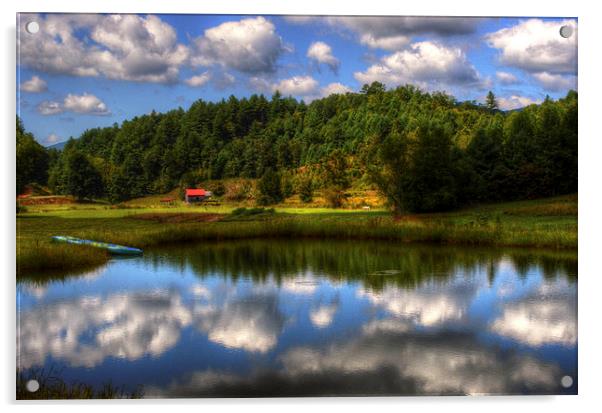 North Carolina Pond Acrylic by Greg Mimbs