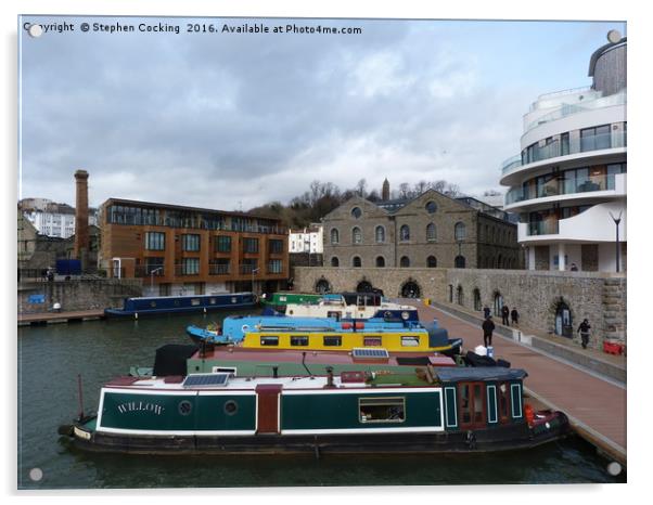 Bristol Boats Acrylic by Stephen Cocking