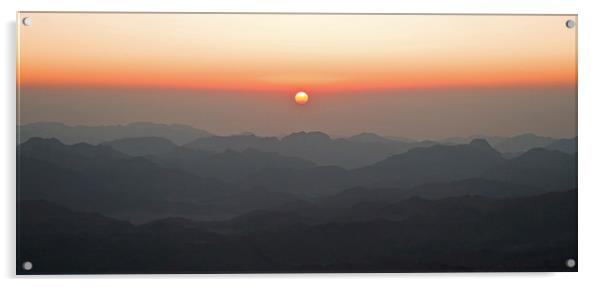 Sunrise over the Sinai Acrylic by Andy Armitage