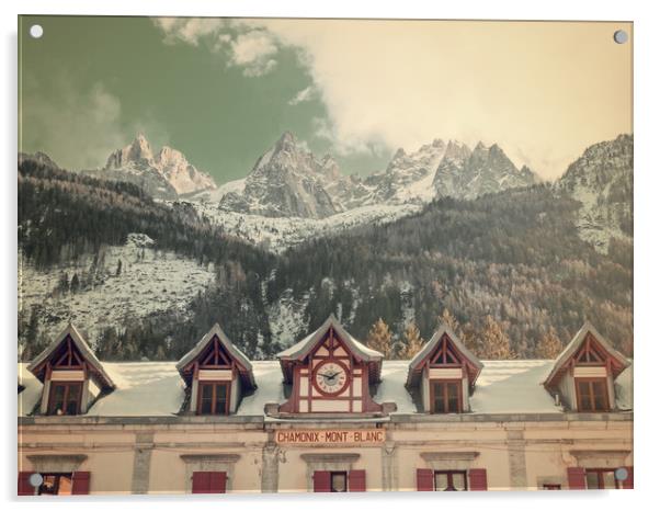 Grand hotel Chamonix Acrylic by Andy Armitage