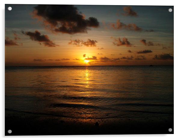 pacific island sunset Acrylic by uk crunch
