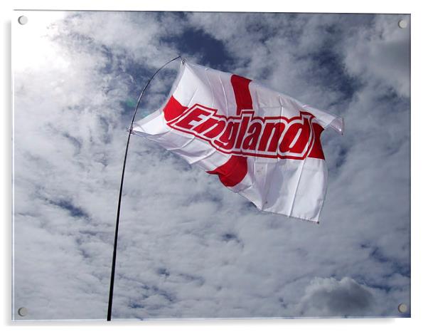 England flag in sunlight Acrylic by uk crunch