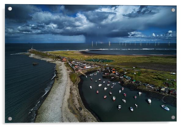 Stormy skies over South Gare Acrylic by Dan Ward