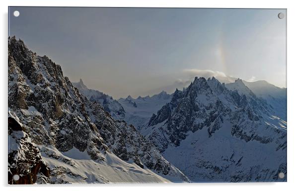 Mont Blanc and Aiguille du Midi, Chamonix Acrylic by Dan Ward