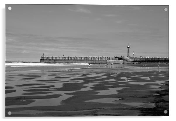 Whitby Pier and Tide Pools Acrylic by Dan Ward
