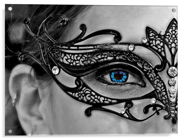 Stunning eye thru an elegant mask Acrylic by Tom and Dawn Gari