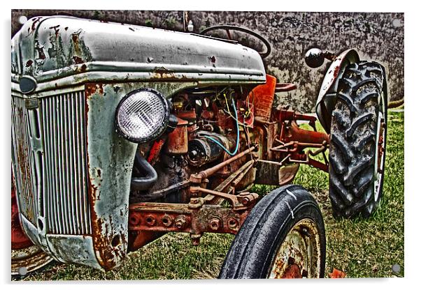 Old Rusty Tractor Acrylic by Tom and Dawn Gari