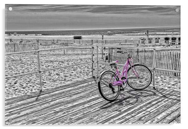 Pink Bicycle Acrylic by Tom and Dawn Gari