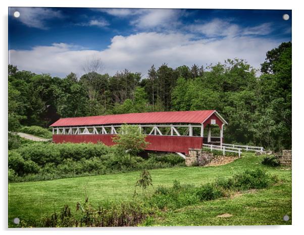 Barronvale Covered Bridge Acrylic by Tom and Dawn Gari