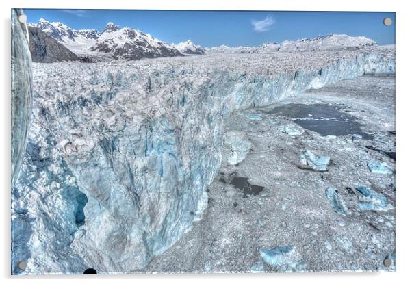 Columbia Glacier From Helicopter Acrylic by Gurinder Punn
