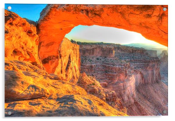 Mesa Arch Canyon Lands Acrylic by Gurinder Punn