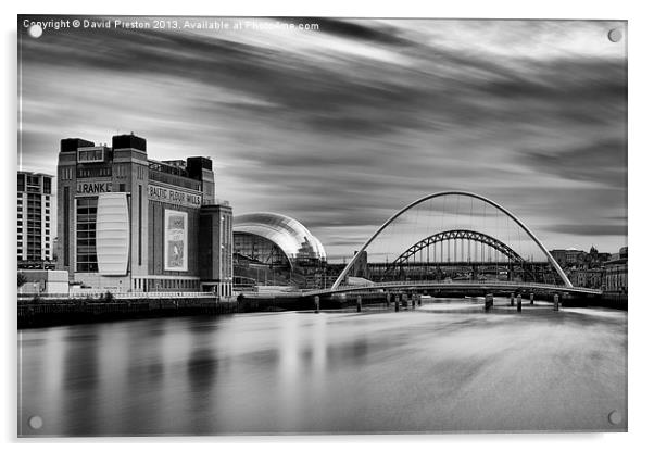 Tyne Bridges, Baltic & Sage Acrylic by David Preston