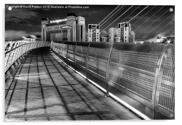 Gateshead Millennium Bridge and Baltic Centre Acrylic by David Preston