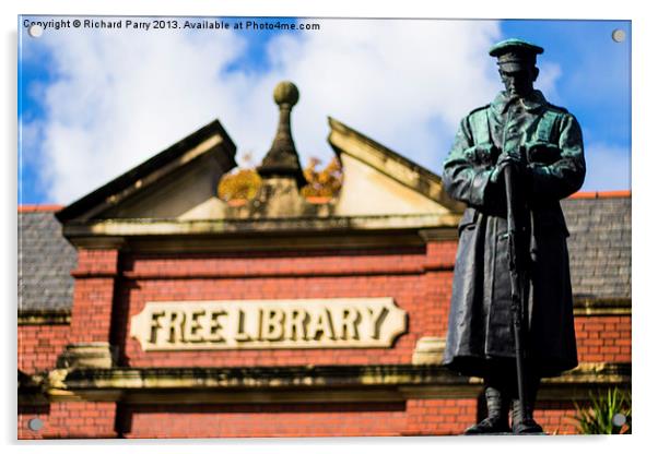 Whitchurch Library and War Memorial Acrylic by Richard Parry