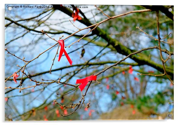 Red Ribbons, Cardiff Acrylic by Richard Parry