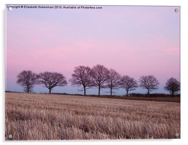 Pastel Treeline in February Acrylic by Elizabeth Debenham