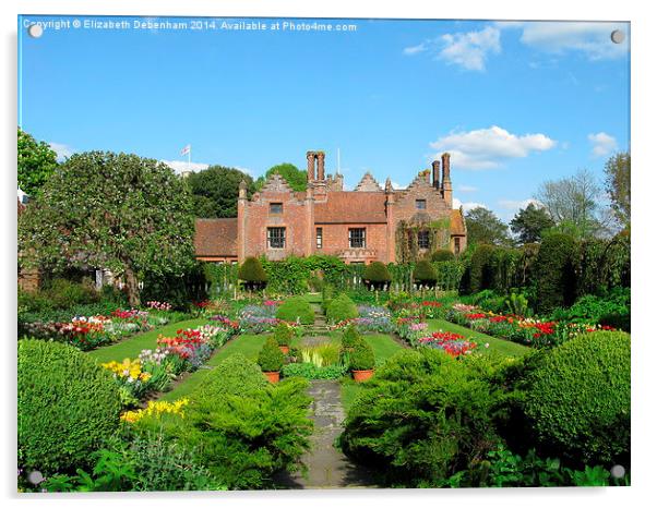 Chenies Manor and Sunken Garden in early Spring Acrylic by Elizabeth Debenham