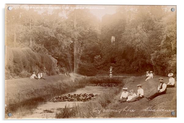 Ayscoughfee Hall Gardens ; a Vintage Postcard Acrylic by Elizabeth Debenham