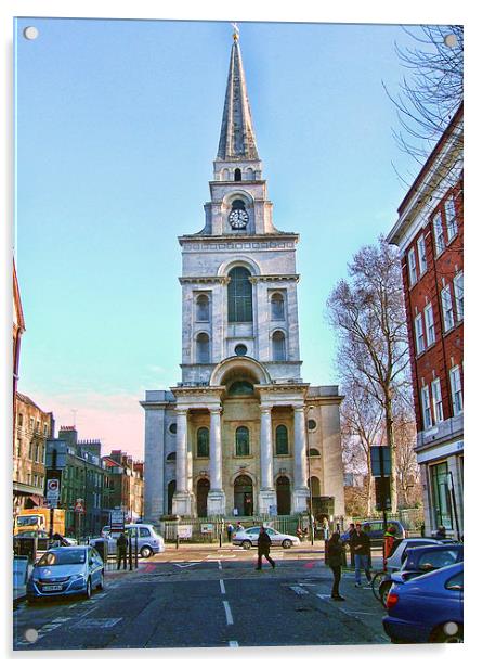 Christ Church, Spitalfields, London Acrylic by Adrian Wilkinson