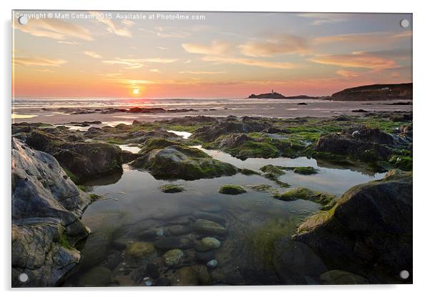  St Ives Bay Sunset Acrylic by Matt Cottam