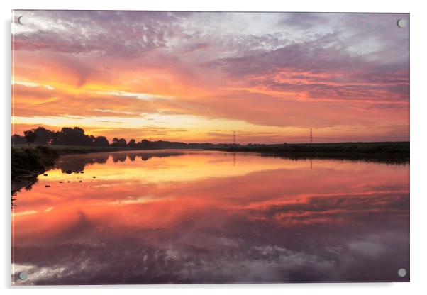River Trent Sunrise Acrylic by Matt Cottam