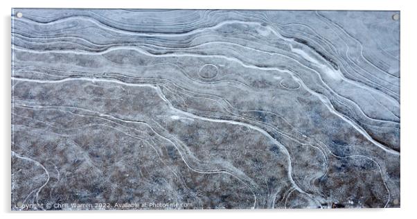 Frozen ice pattern at Loch Tulla Highland Scotland Acrylic by Chris Warren