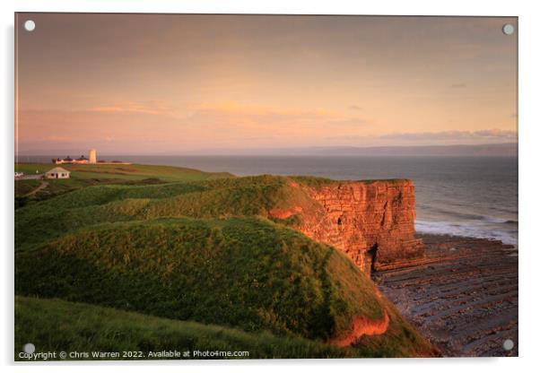Nash Point Lighthouse in the evening light Acrylic by Chris Warren