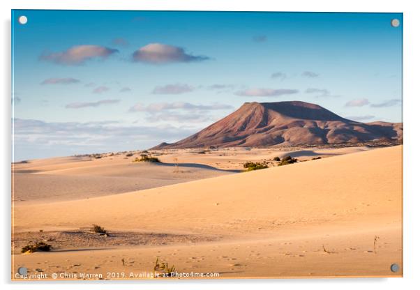 Sand Dunes at Corralejo Fuerteventura Acrylic by Chris Warren