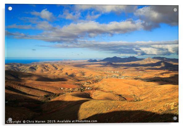 Valle de Santa Ines Betancuria Fuerteventura Acrylic by Chris Warren