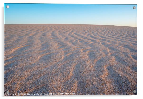 Ripples in the sand dunes Corralejo Fuerteventura Acrylic by Chris Warren