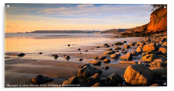 Amroth beach Pembrokeshire  Acrylic by Chris Warren