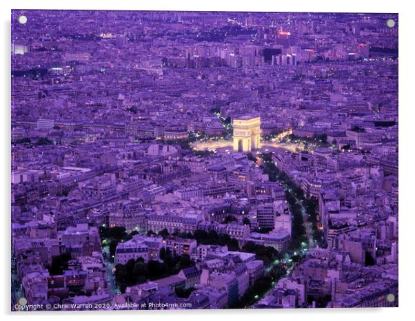 Arc de Triomphe Paris twilight Acrylic by Chris Warren