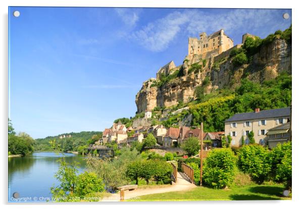River Dordogne Beynac et Cazenac Dordogne France Acrylic by Chris Warren