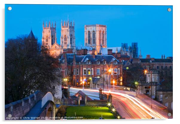 York Minster Yorkshire at twilight  Acrylic by Chris Warren