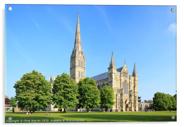 Salisbury Cathedral Wiltshire Acrylic by Chris Warren