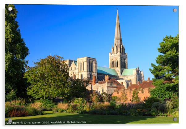 Bishops Palace Gardens and Chichester Cathedral Acrylic by Chris Warren