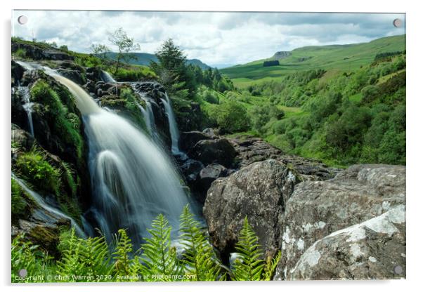 The Loup of Fintry Waterfall Fintry Stirlingshire  Acrylic by Chris Warren