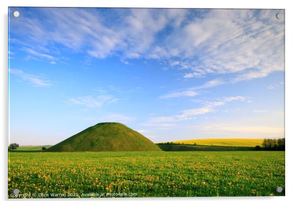 Silbury Hill Wiltshire England Acrylic by Chris Warren