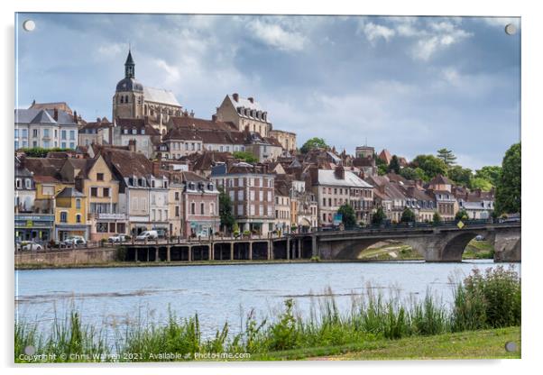 River Yonne Joigny Burgundy France Acrylic by Chris Warren