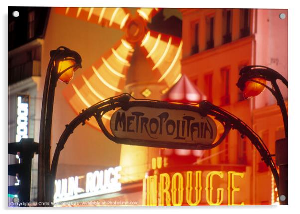 Moulin Rouge Paris nightlife  Acrylic by Chris Warren