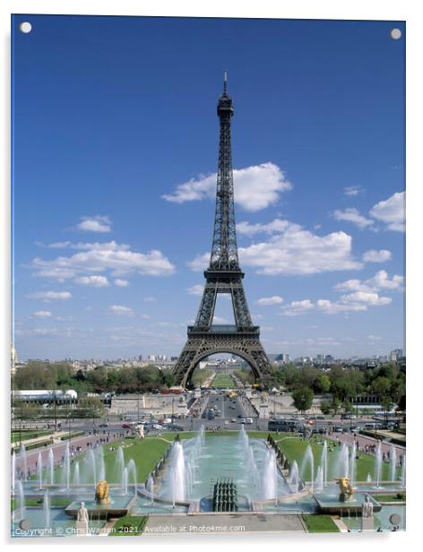 Eiffel Tower Trocadero Paris Acrylic by Chris Warren