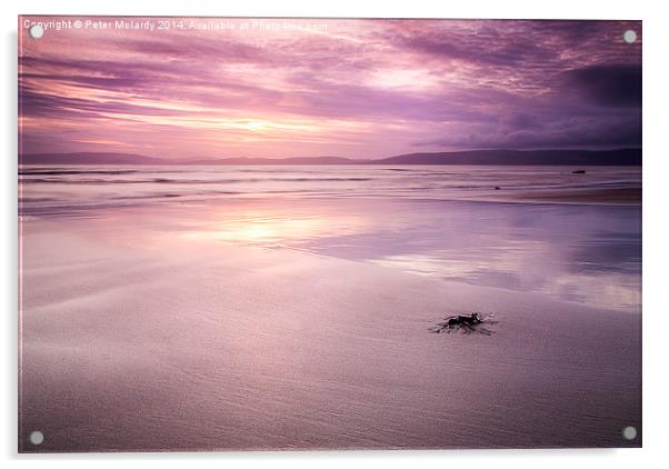 Sunset Beach Acrylic by Peter Mclardy